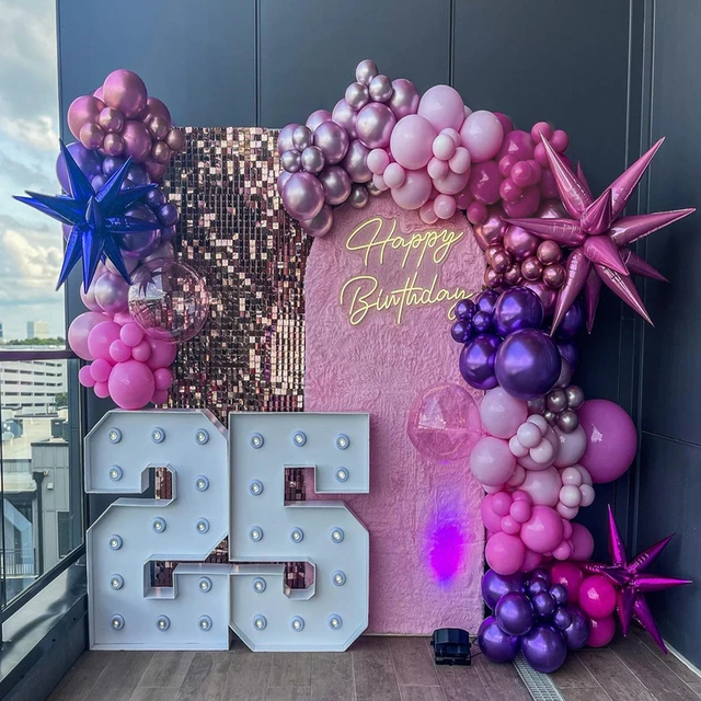 Kit de guirxiété d'arc de ballon bleu argenté en métal, décor de fête  d'anniversaire, baby shower, ballons en latex d'anniversaire de garçon,  fournitures de mariage - AliExpress