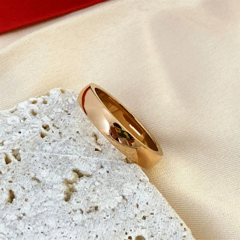 

Donia Jewelry European and American Fashion New Smooth Titanium Steel Signature Ring Luxury Palace Accessories