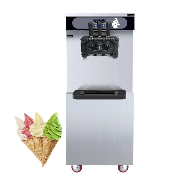 Description Picture 2 of item3 Flavors Automatic Soft Serve Commercial Ice Cream Machine Icecream Italian Gelato Making Ice Cream Makers
