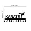 Karate Sparring Medal Hanger & Belt Rack: 14.5 Inches Wide with 10 Hooks, Metal Wall Art for Displaying Achievements and Belts" 2