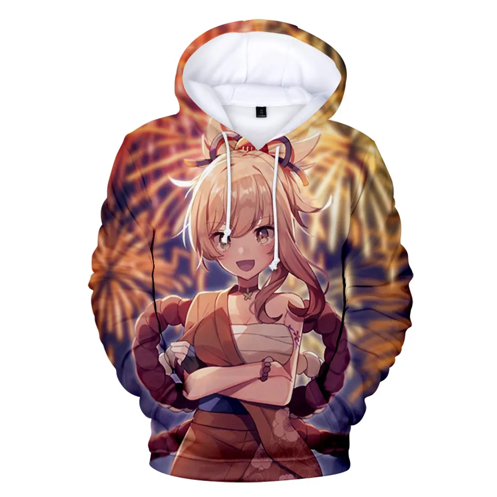 Genshin Impact Yoimiya Anime Clothing 3D Hoodie Loose Casual New Trend Harajuku Unisex Hoodie