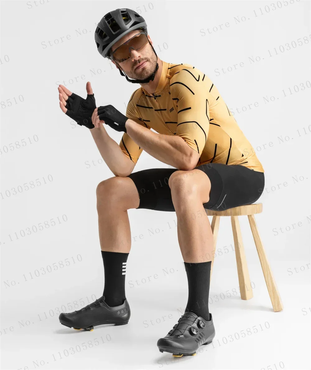 SIROKO Men's Cycling Jersey Sets Bicycle Short Sleeve Cycling Clothing Bike Maillot Breathable Jersey Bib Shorts