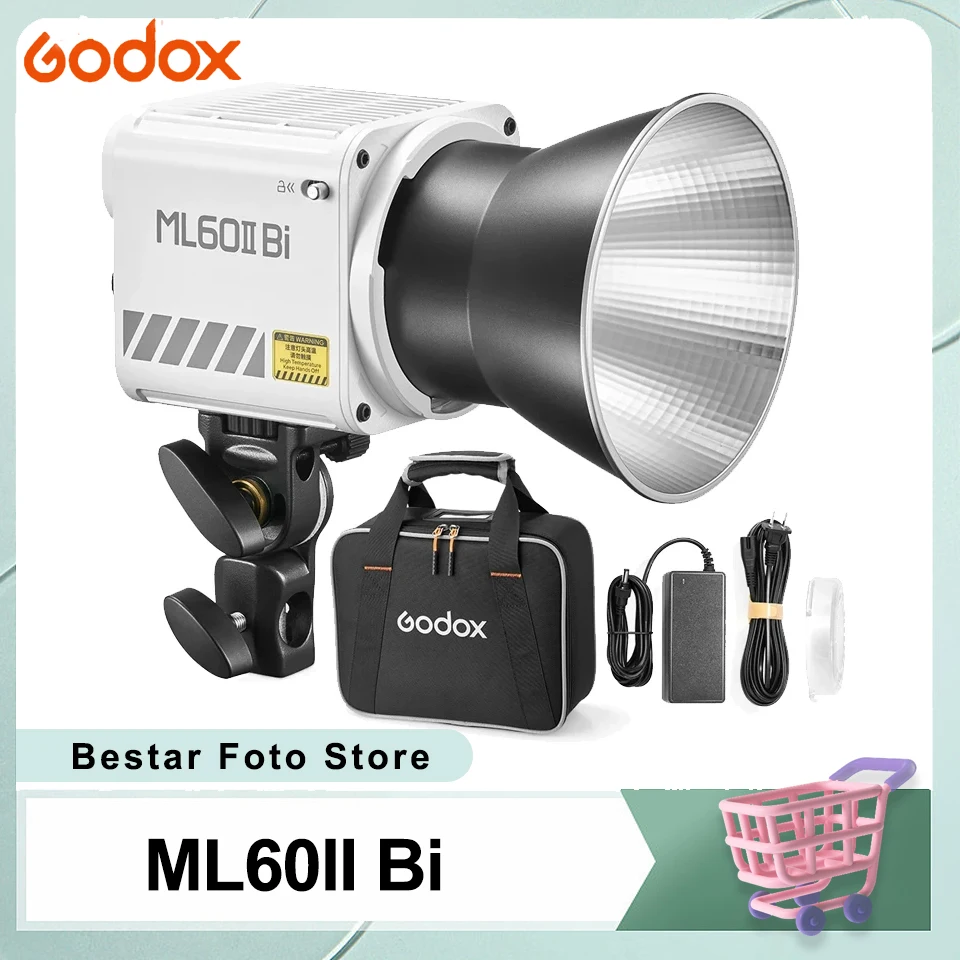 Godox ML60II Bi 2800-6500K 60 Вт двухцветная легкая Бриллиантовая заполняющая эффекты 11 FX умное управление через приложение для фотостудии