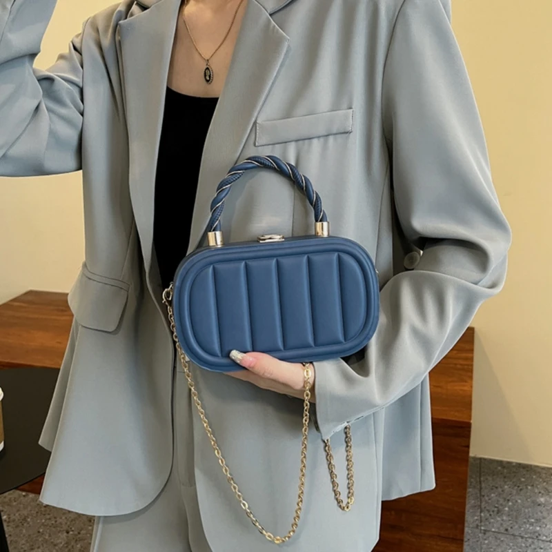 Fashion Crossbody Bag Mini Square Bag for Girl Women Leather Versatile Chain Bag E74B