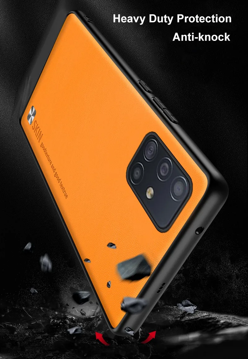 Luxury PU Leather Case For Samsung Galaxy A51 A71 A12 A22 A32 A52 A52S A72 A90 5G A03 A03S M12 M22 M32 Cover Matte Silic_voghion.com