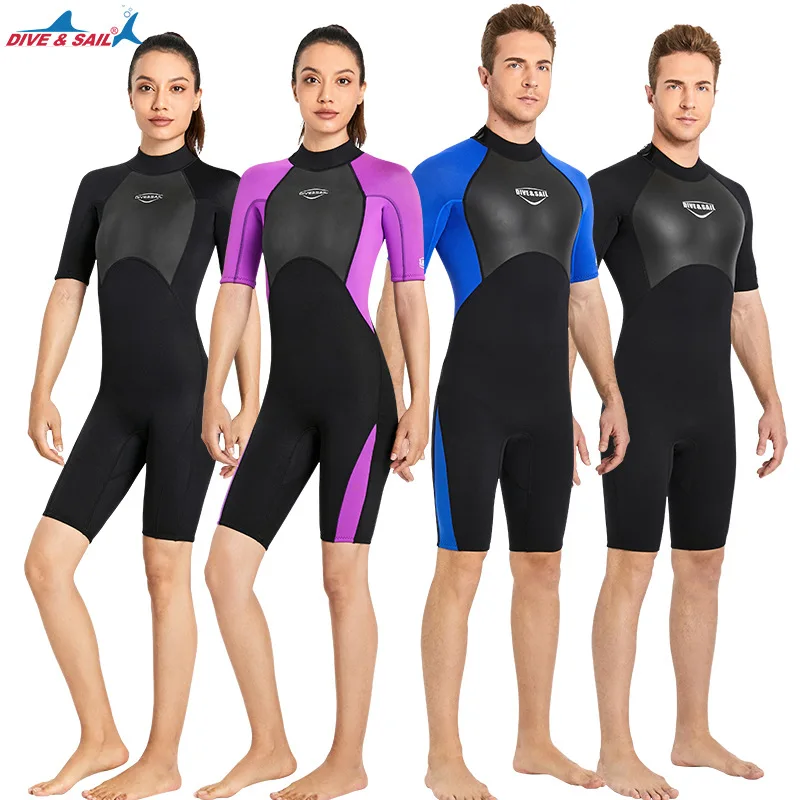 Women Men 2mm Neoprene Scuba Snorkeling Dive Suits Surf Warm Shorty Wetsuits New 