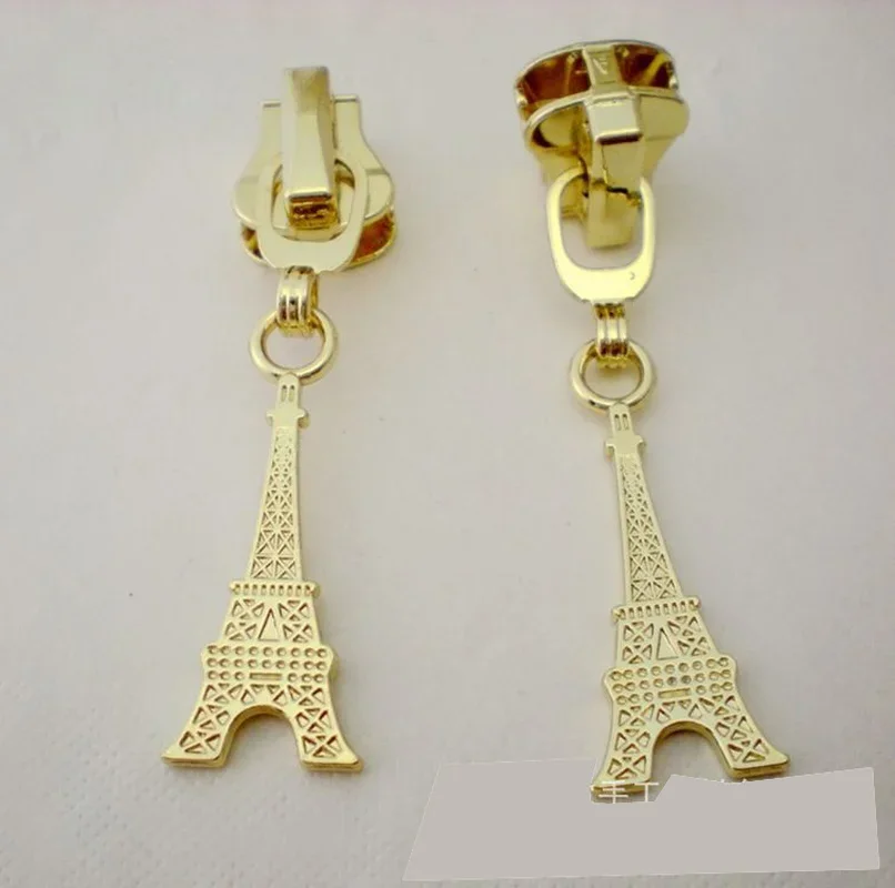 5PCS 5# Tower Zipper Slider Puller Head for Metal Resin Zip Repair Kit Closure Bags Suitcase Clothing Sew Accessories