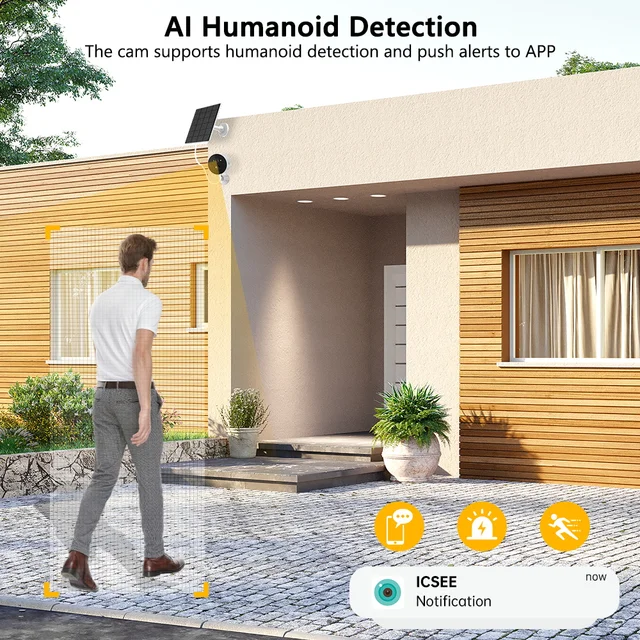 Besder WiFi Solar Camera Outdoor Human Detection Security IP Camera Solar Panel Recharge Battery CCTV Video Surveillance Cameras 3