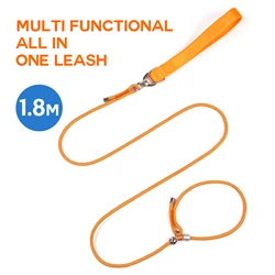 Adjustable Slip Dog Leash - 1.8M Training Rope for Small Breeds, Gentle No - Strain Design (Orange)