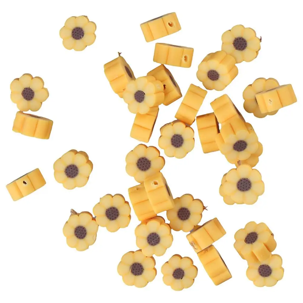 200 PCS Sunflower Yellow Clay Beads Yellow Polymer Clay Yellow