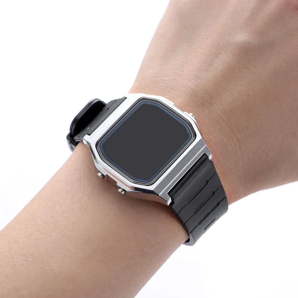 Unisex Black Resin Waterproof Silicone Sports Wristband with Tool