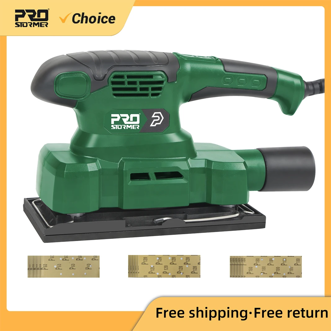 250W Electric orbital Sander230V 187x90mm Sandpaper corner sander for carpentry track motor Car Polishing Machine PROSTORMER 1