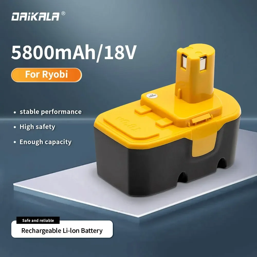 

For Ryobi 18V P100 4.8Ah/6.8Ah Battery P101 ABP1801 ABP1803 BPP 1820 Compatible with Ryobi 18V Rechargeable Cordless Power Tools