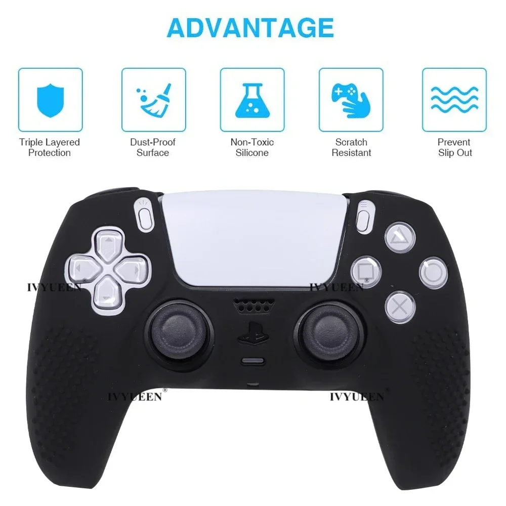 Studded Anti-Slip Protective Silicone Controller Skin with Thumb Grips