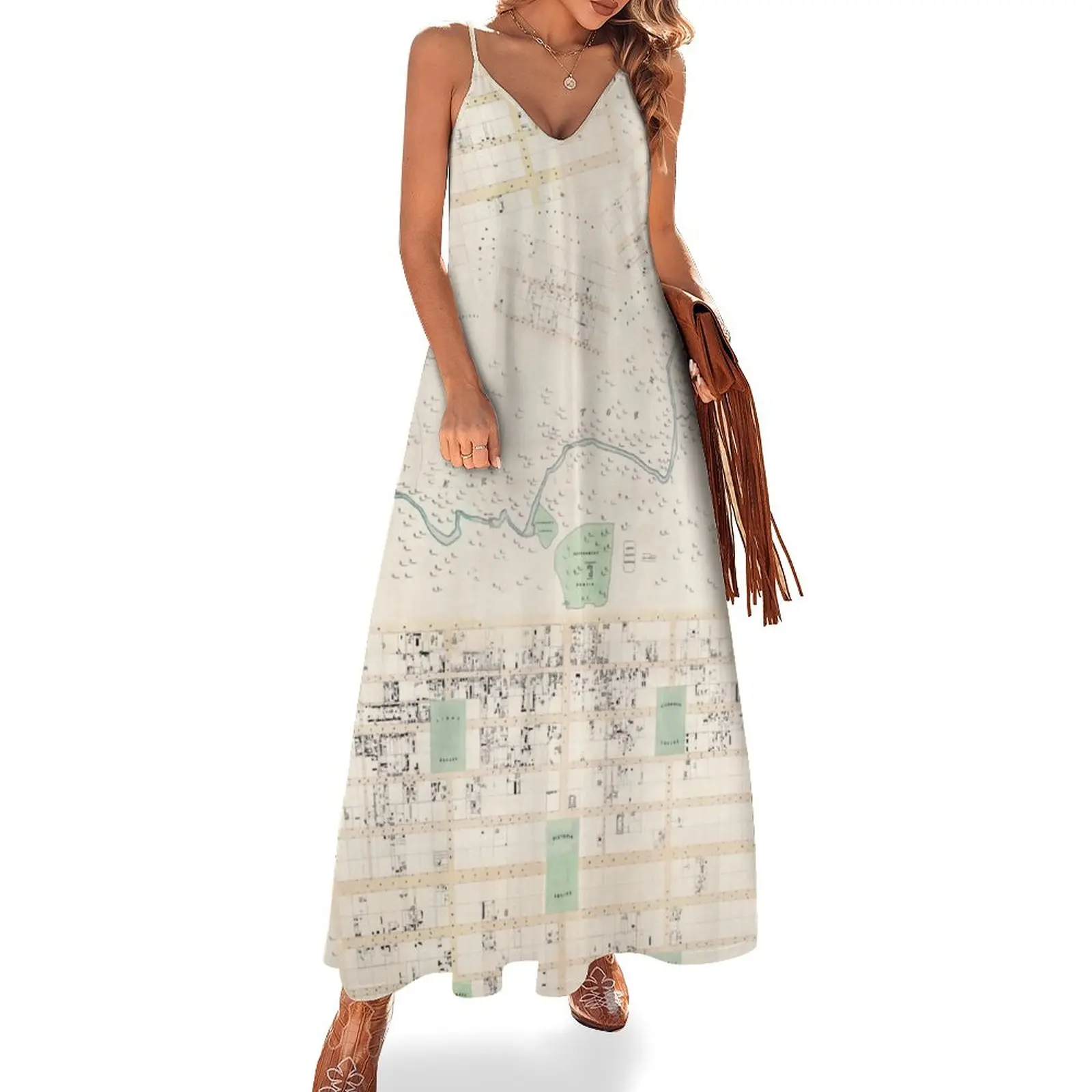 

New Adelaide: Kingston Map, 1842 Sleeveless Dress party dresses woman women clothes