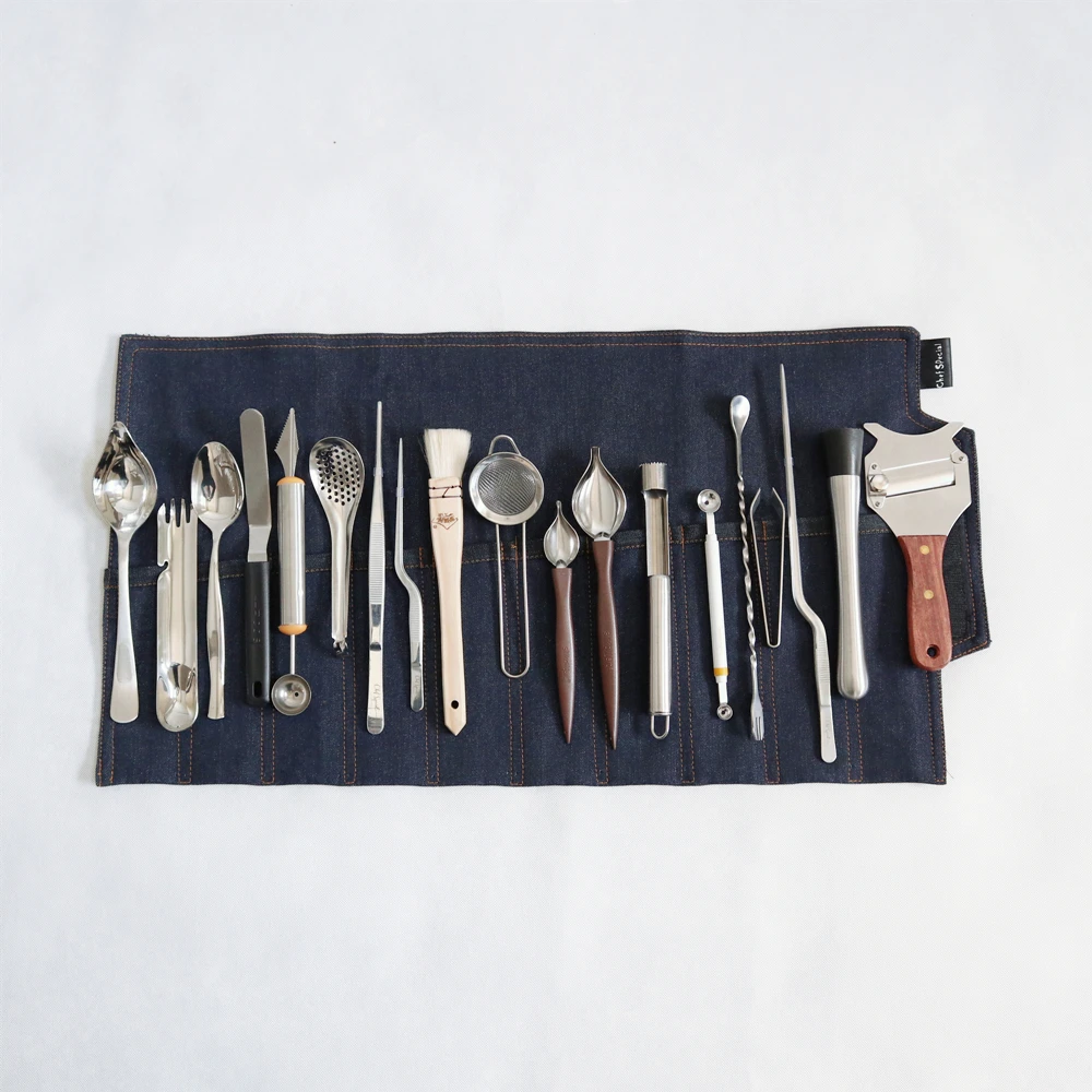 Chef Plating Tools Culinary Set 19 PCS For Food Placement Plates Decorating Include Tweezer Drawing Spoon Fish Tongs Spatula