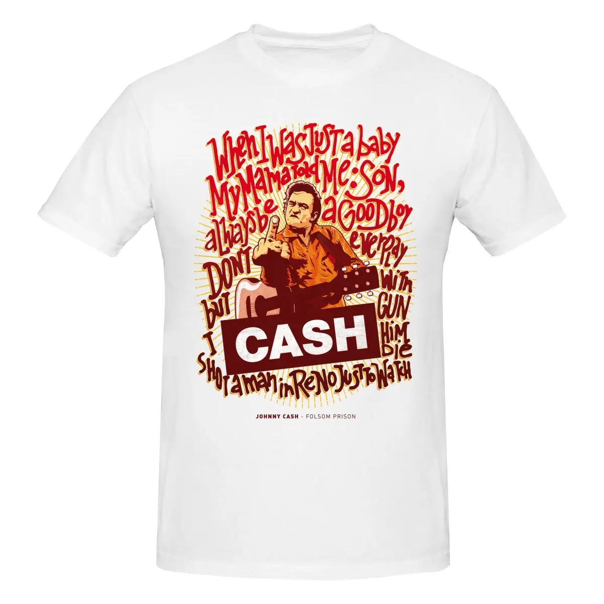 

Johnny Cash Men's Classic Unisex Cotton T-Shirt for Men & Women, Classic Tee