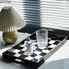 Abstract Distorted Checkered Pattern Storage Trays Decorative Dresser Table Skincare Cosmetic Containers Jewelry Organizer Shelf 2