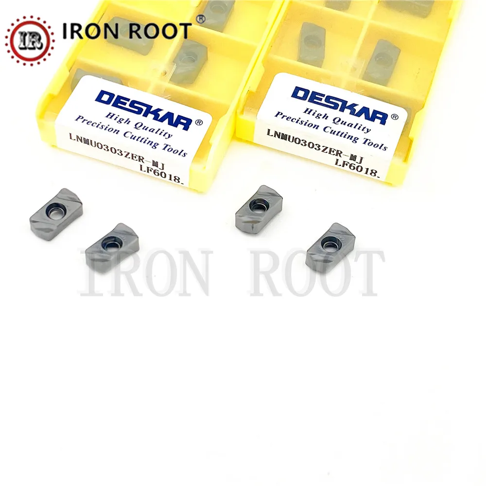 

DESKAR LNMU0303ZER-MJ LF6018 вставка для быстрой подачи металлический фрезерный инструмент с ЧПУ, твердосплавная вставка для держателя фрезерного инструмента EXN03R