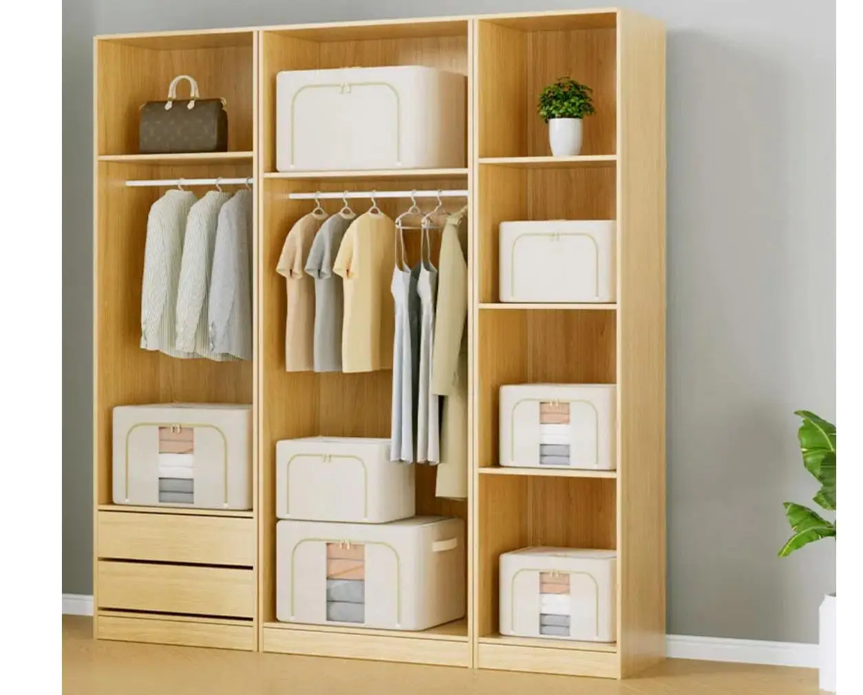 FabricFoldableLargeCapacityQuiltBlanketWardrobeClothingStorage