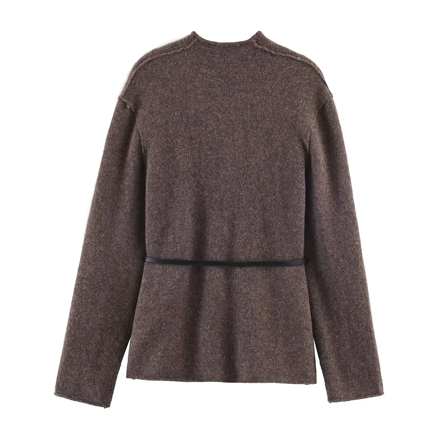 Autumn Winter Long Sleeves Knitted Jacket Coats With Soft Belt Women Elegant Loose Tops Female Casual High Street New Outerwears