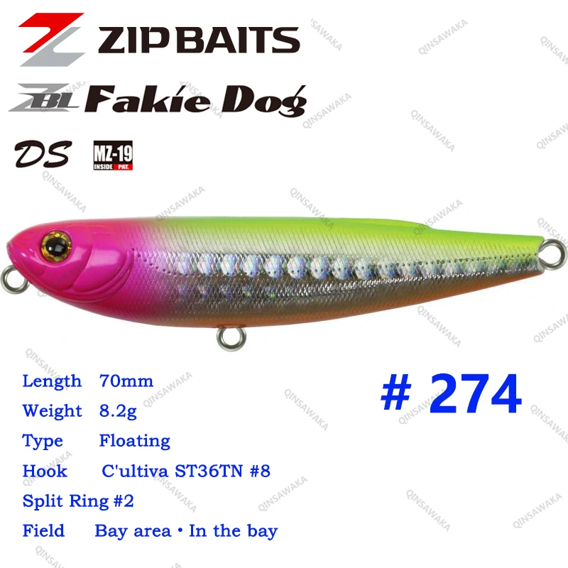 Zip Baits Fakie Dog DS Crazy Walker – Leurre Flottant Topwater 70mm 8,2g