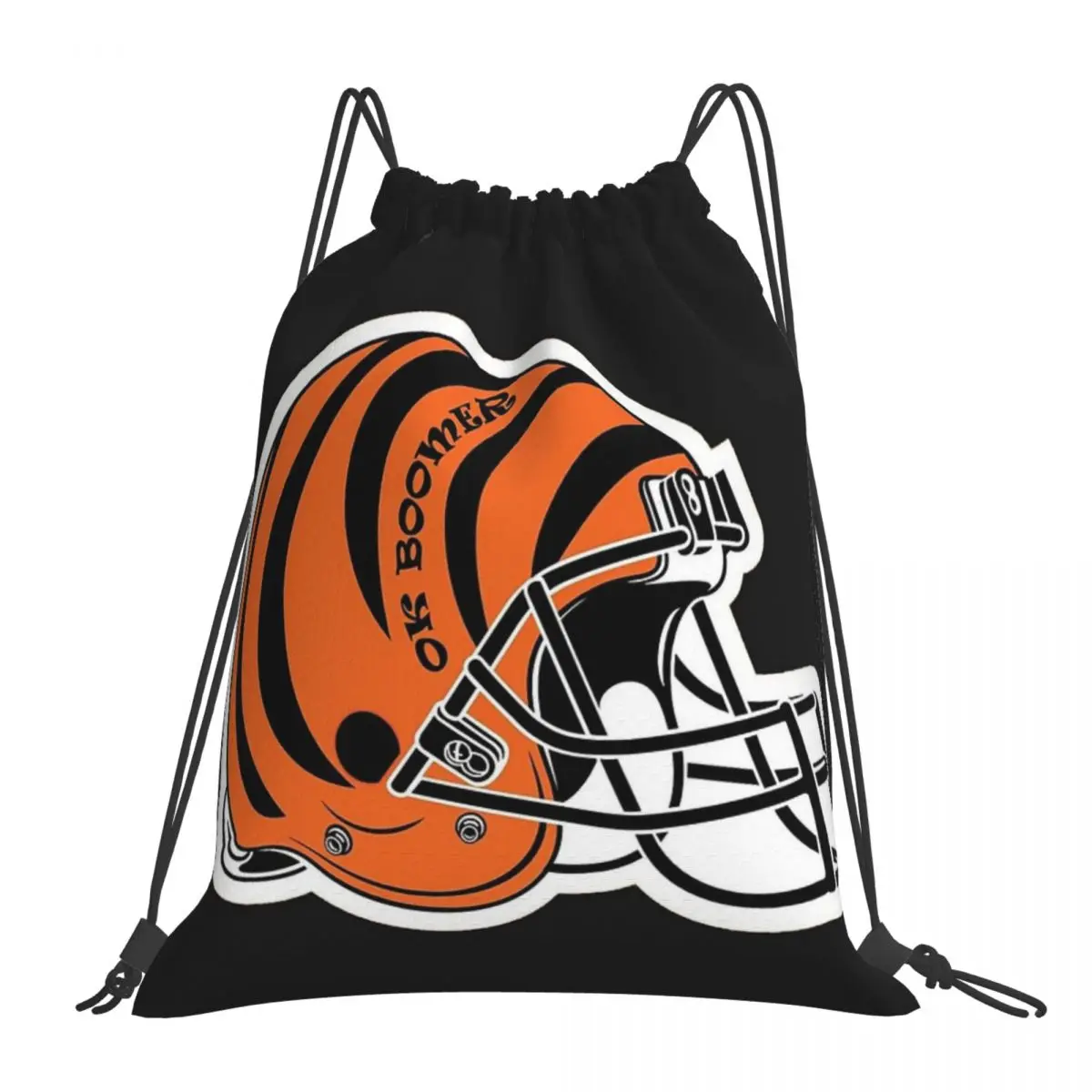 

OK BOOMER - Cincinnati Bengals Helmet Backpacks Portable Drawstring Bags Drawstring Bundle Pocket Shoes Bag Book Bags Man Woman