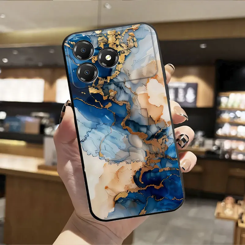 Floral Print Black Silicone Protective Phone Case