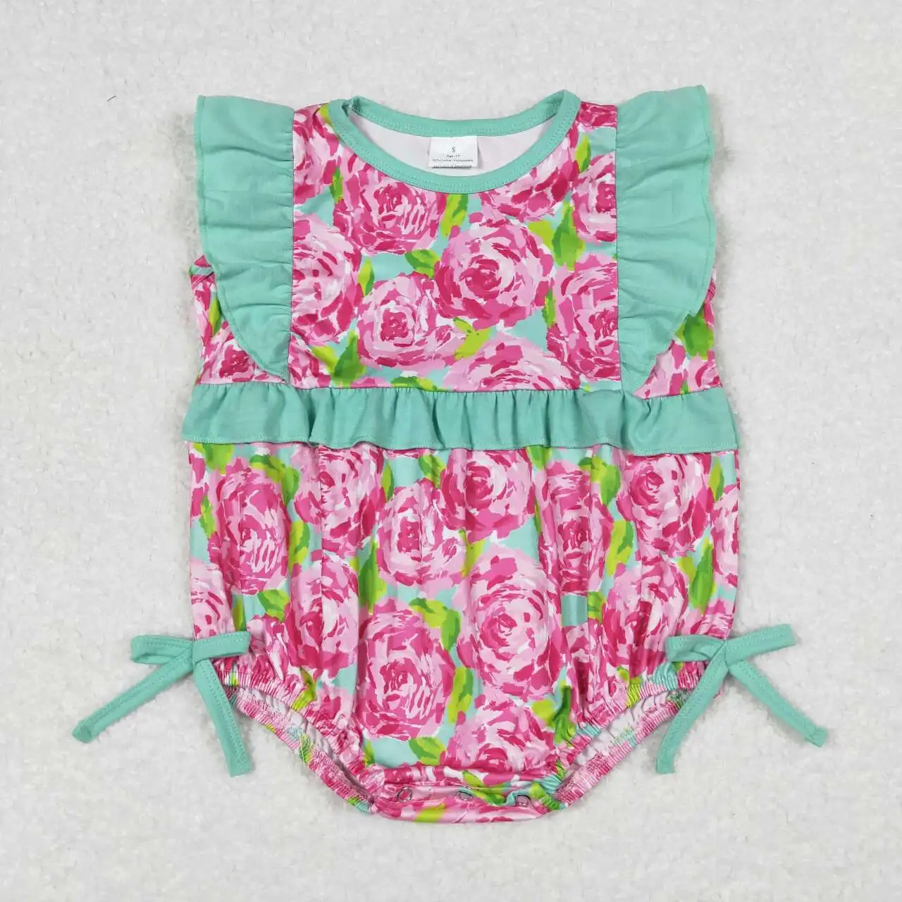 

SR1034 Girls Summer Toddler Clothes Sleeveless Flower Print Kids Boutique Romper