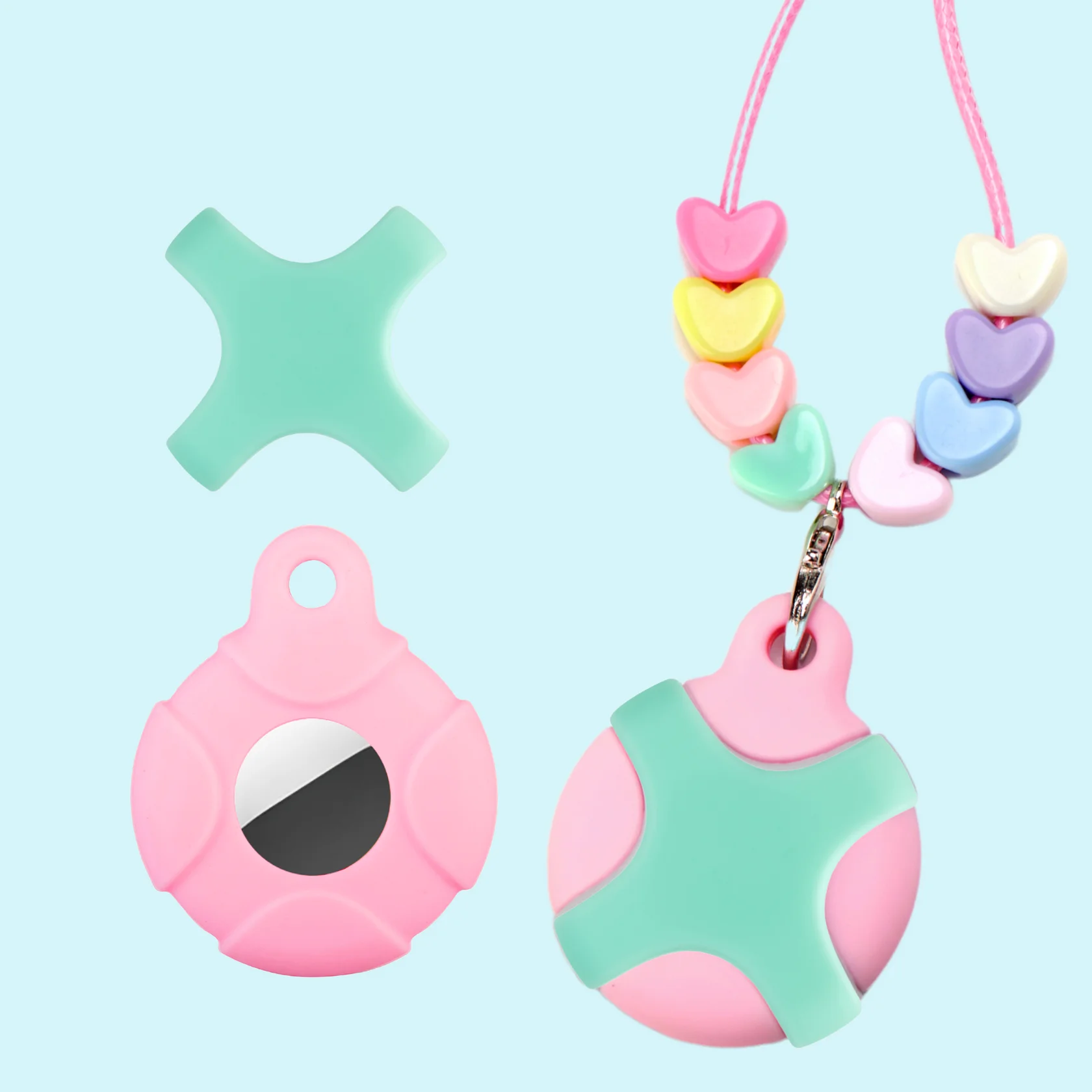 Children's AirTag Necklace with Secure Keychain Holder - Hidden GPS Tracker