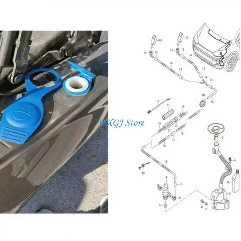 37JE 2pcs 자동차 앞 유리 와셔 골프 용 유체 저수지 캡 뚜껑 교체 1K0955455