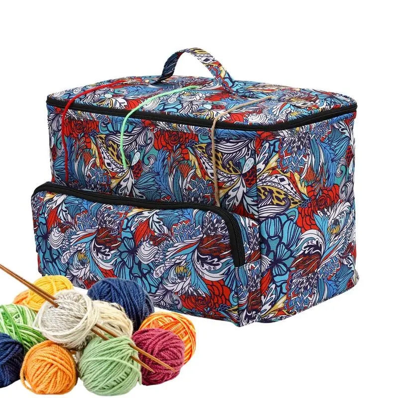 

Сумка-тоут для хранения пряжи, портативные сумки для хранения вязаных ниток своими руками, крючки для вязания крючком, органайзер, держатель, сумка-тоут для ниток для дома