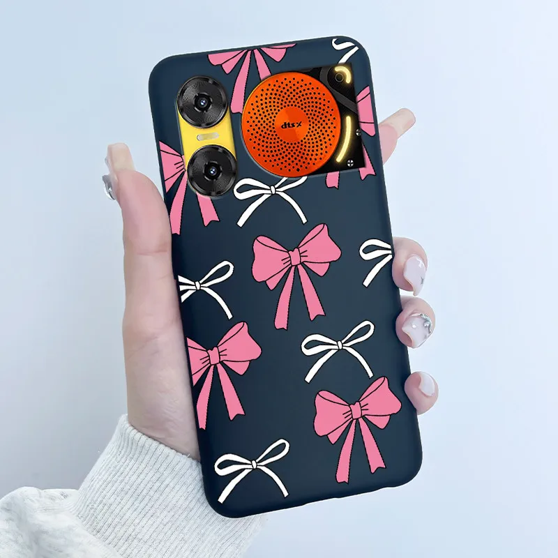 Cute Rabbit Black Silicone Phone Case, Soft TPU Cover