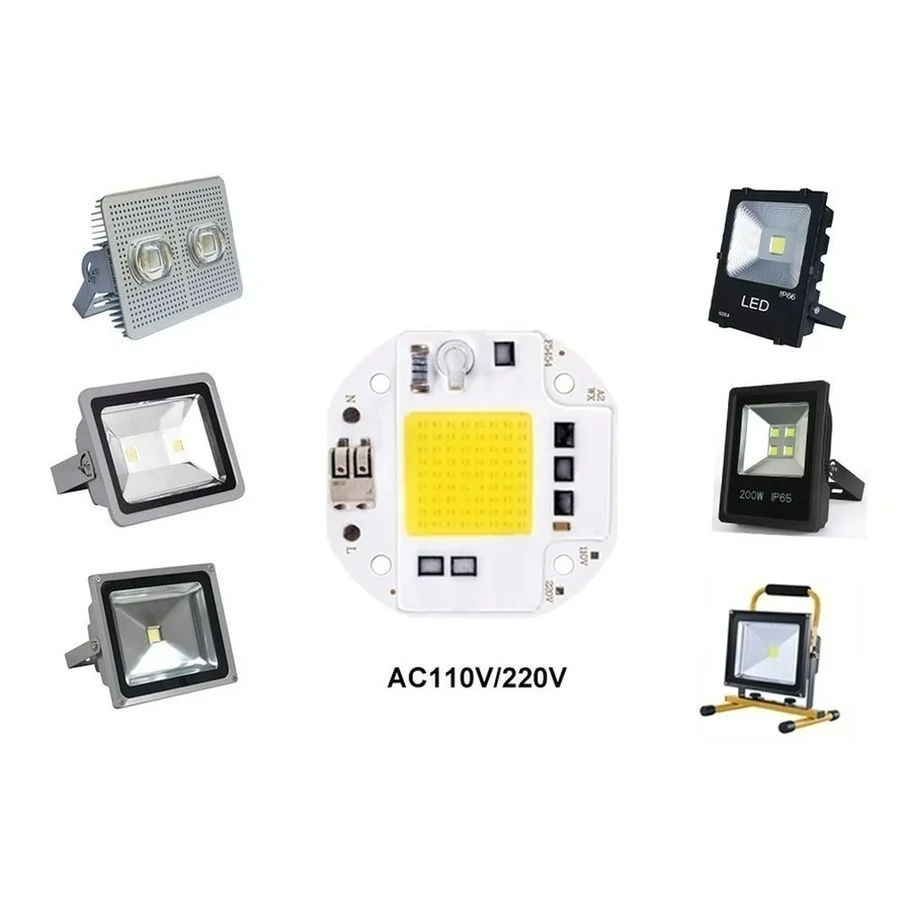 LED Chip 9pcs/ lot 100W 70W 50W COB LED Chip 220V 110V LED COB Chip Welding Free Diode for Spotlight Floodlight Smart IC No Need Driver