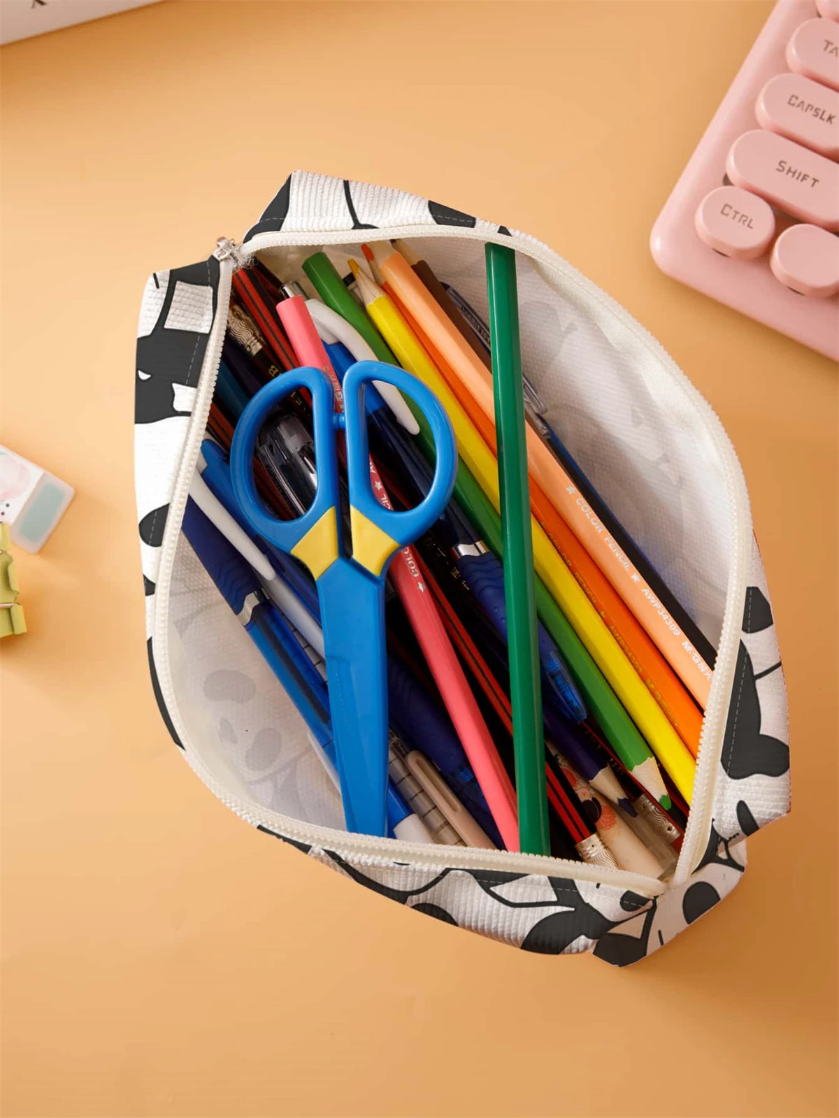 Small pencil case, large capacity pencil case, multifunctional stationery storage bag, student school organization supplies