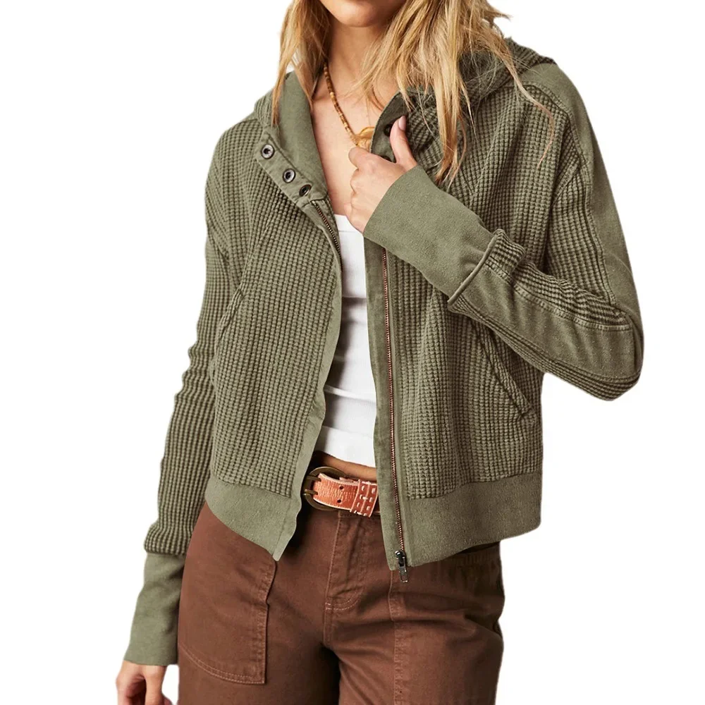 Womens Fashion Hoodies for Women Zip Up Sweatshirts Jackets Trending Now 2023 Patchwork with Pocket
