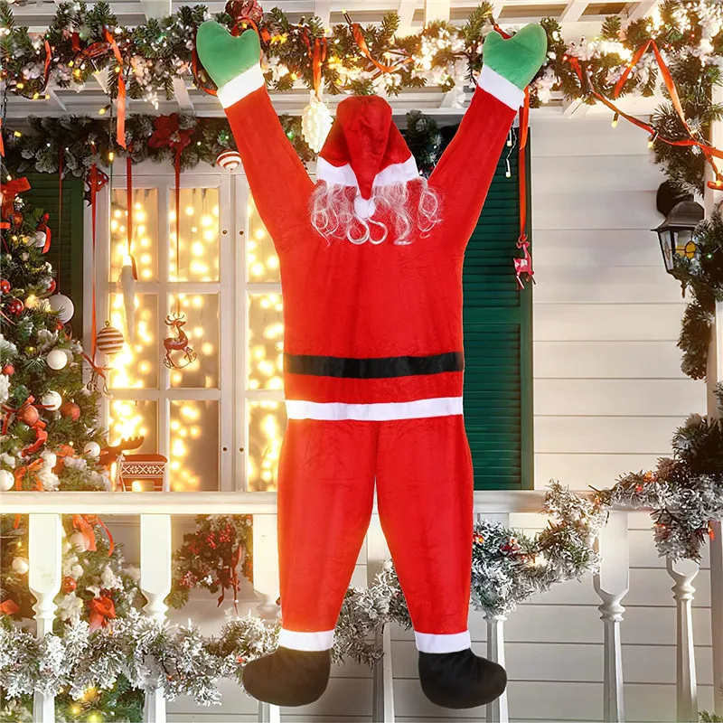 

D2 110/170cm Santa Claus Climbing Wall Decoration Hanging Clothes Christmas Ornaments Indoor Outdoor Garden Home Decor Navidad