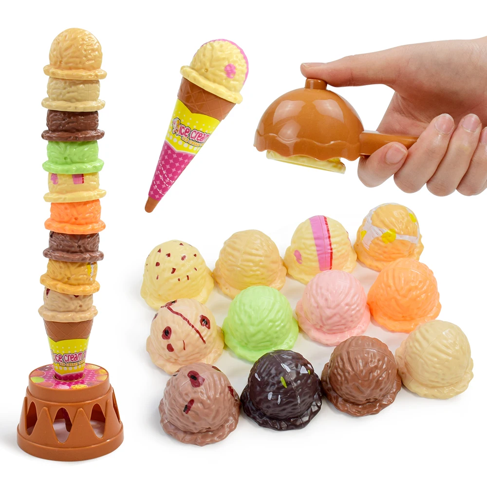 Children Simulation Food Kitchen Toy Ice Cream Stack Up Play Kids Pretend Play Toys Educational Toys For Baby Gifts 1
