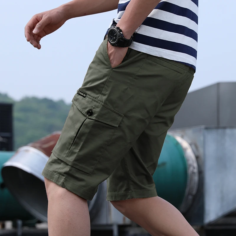 Men Classic Tactical Shorts Windproof  Multi-pocket Short Pants Male Outdoor Hunting Fishing Military Cargo Shorts Khaki Black best casual shorts for men