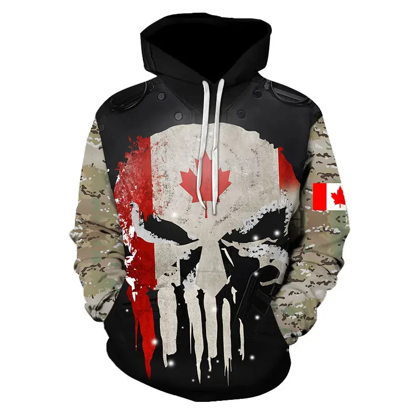 

Skull Pattern Sweetshirt 3D camouflage printing men/womenLong Sleeve Fashion Hooded Fashion Kids hoodie Y2K men coat clothing