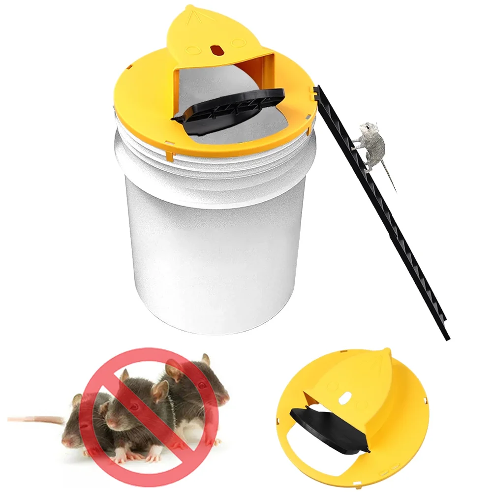 Anpro Riutilizzabile Smart Mouse Rat Trap Plastic Flip N Slide Bucket Coperchio Mouse Rat Mouse Trap Humane O Vitalial Trap Door Humane Trap