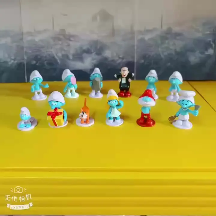 Фигурка Диснея из мультфильма Smurfs аниме модель ПВХ игрушки милый синий дух