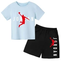 Ensemble 2 pièces T-shirt à manches courtes et short imprimé lettres Summer Brand pour garçons et filles – Tenue décontractée et tendance pour enfants 5