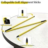 Golf Alignment Sticks Training Aid 2 Pack,3-Section 48 Inch Golf Swing Trainers Foldable Practice Rods Aiming Sticks 6