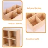 Marker Office Rustic Pen Basket Multi-slots Crayon Organizer Pine Wood Holder for Desk Boxes 2