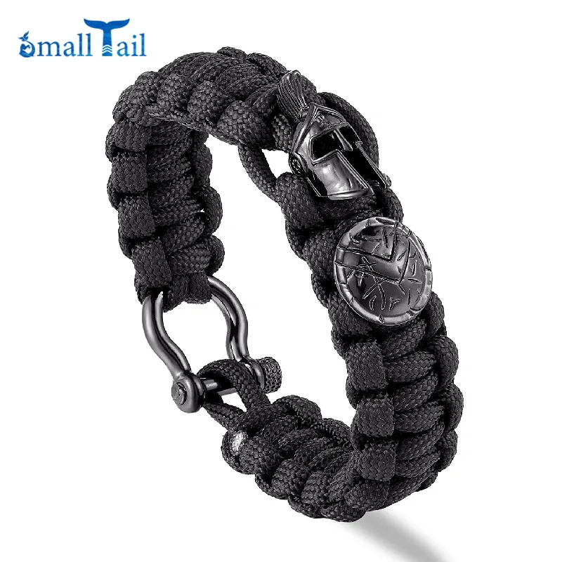 Uomini Nordic Outdoor Spartan Warrior Casco Bracciali Sopravvivenza Paracord Con Fibbia In Metallo Bracciali Vintage Vikings Accessori