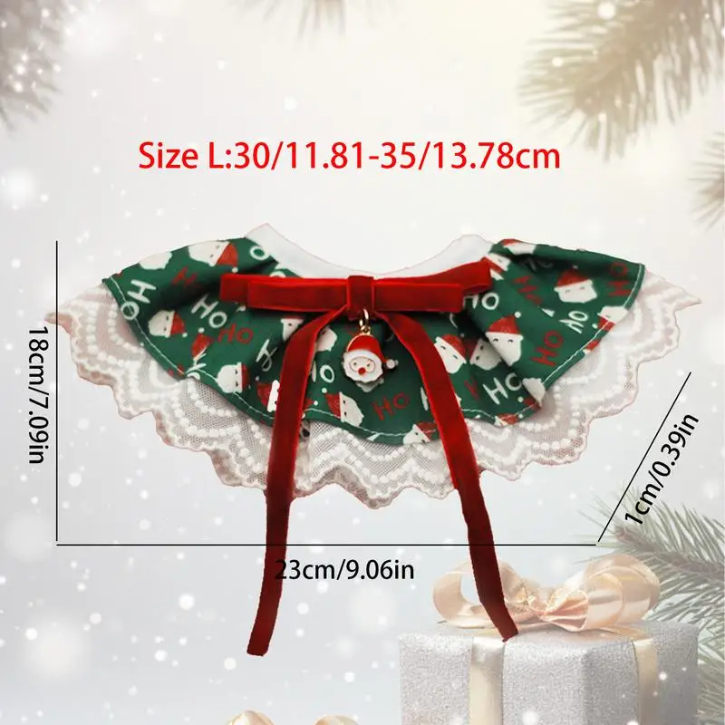 Adjustable Christmas Dog Bandanas with Lace Design