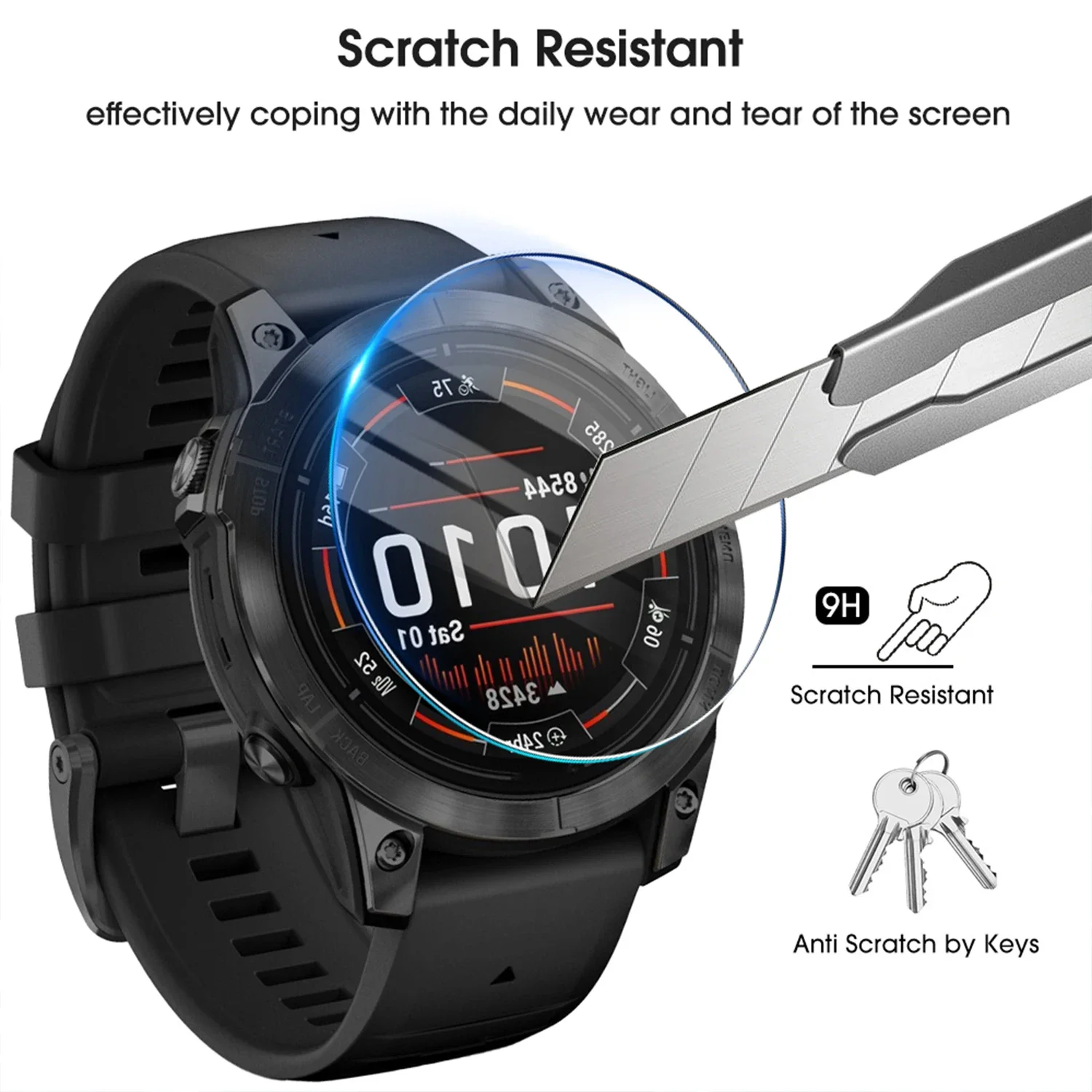 for Garmin Fenix 8 43/47/51mm Solar AMOLED HD Tempered Glass Easy To Install Screen Protector Glass Anti-scratch Film for Fenix8