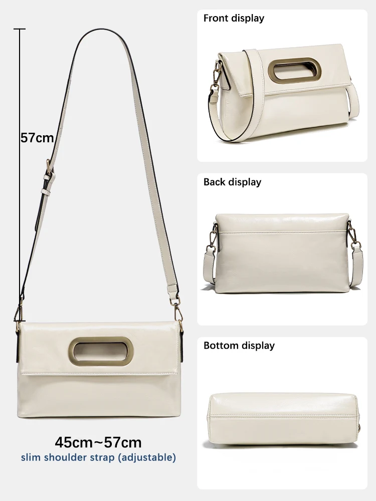 Zency Vintage Genuine Leather Handbag for Women Large Capacity Brown Crossbody Designer Shoulder Bag 2026 Summer Beige Sac Bolsa 5