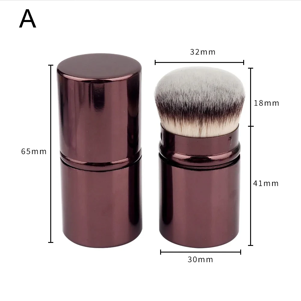 Convenient Retractable Makeup Brushes Foundation Brush Foundation Powder Contour Kabuki Makeup Brushes Portable Make Up Brushes